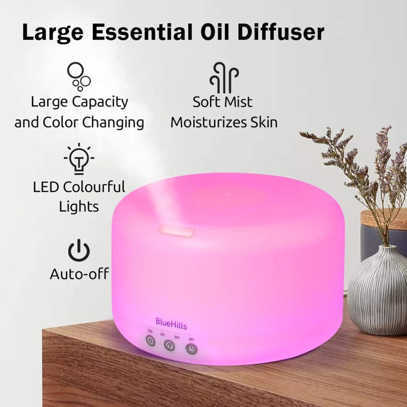BlueHills Premium 1000 ML XL Essential Oil Diffuser Aromatherapy Humidifier with Remote for Large Room Home 18 Hour Run Huge Coverage Area 1 Liter Mood Lights Extra Large Capacity White D001 - Image 5